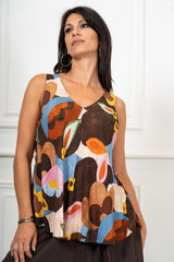 Canotta Fantasia Kandinsky in 100% Viscosa Made in Italy