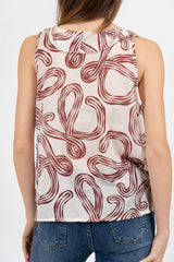 Blusa fantasia Onde Grafiche con balze in cotone.