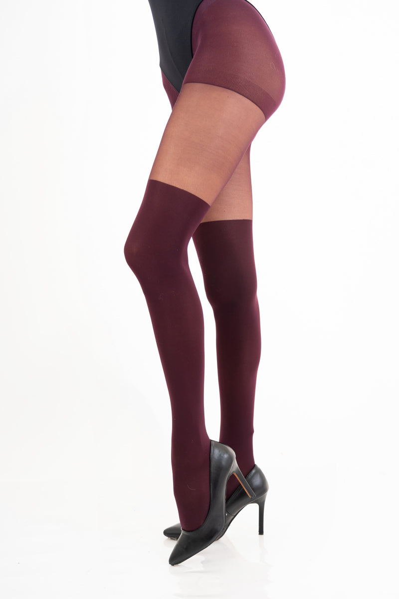 Collant donna 40/120 den effetto parigina bordeaux