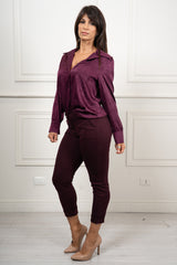 Pantalone Margot a sigaretta Prugna
