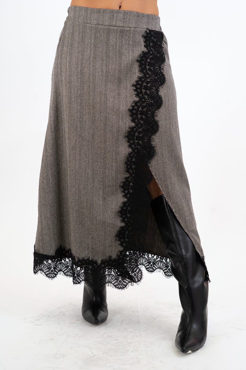 Gonna LurexMood lunga portafoglio con pizzo