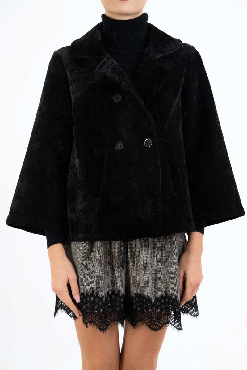 Cappottino VelvetShell corto doppio petto