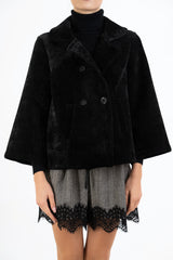 Cappottino VelvetShell corto doppio petto