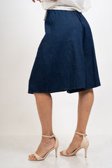 Bermuda effetto gonna in chambray leggero.