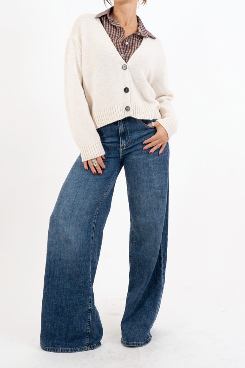 Cardigan SoftMood in misto lana con bottoni