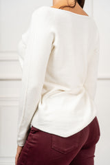 modella indossando Maglia Vela scollo V colore