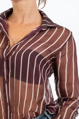 Camicia Rigata Sheer Glam