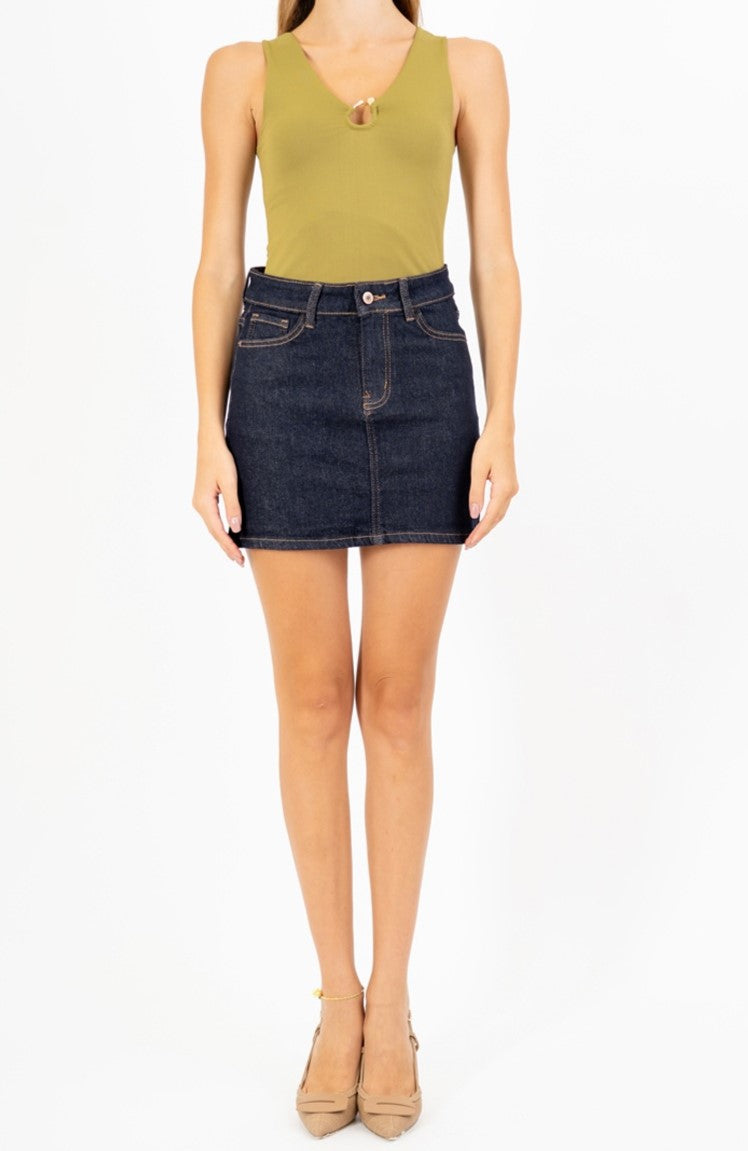 Minigonna Denim Zero Wash Stretch.