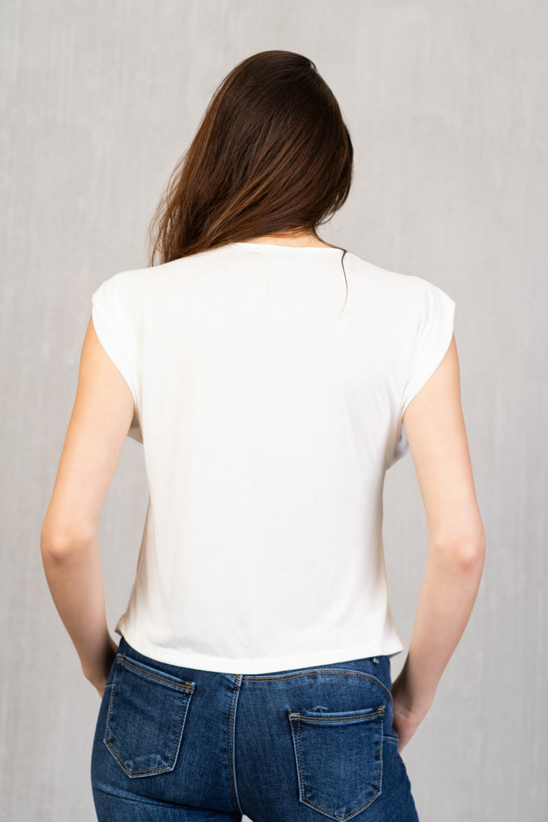 Maglia asimmetrica in misto viscosa