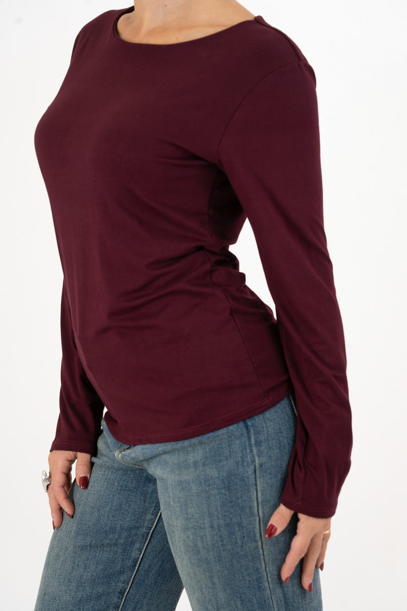 Maglia Dream Soft Touch in viscosa con girocollo ampio