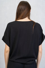 Maglia con nodo in tela di viscosa