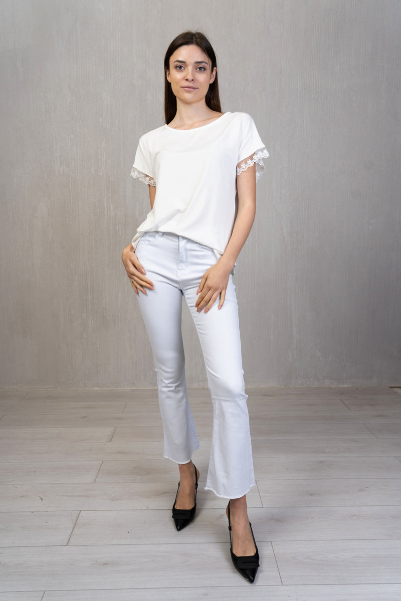 Maglia Viscosa con Merletto