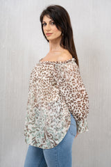 Maglia georgette plissè fantasia animalier