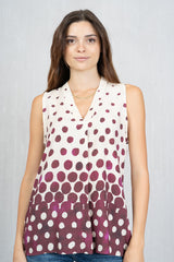 Blusa in viscosa con fantasia “Polka Fade”