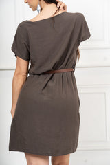 Abito midi over in Tencel con cintura regolabile