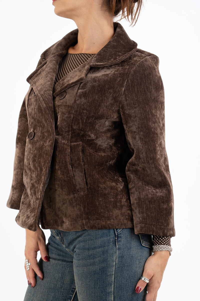 Cappottino VelvetShell corto doppio petto