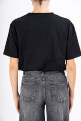 T-shirt in cotone con ricamo “mai senza te”