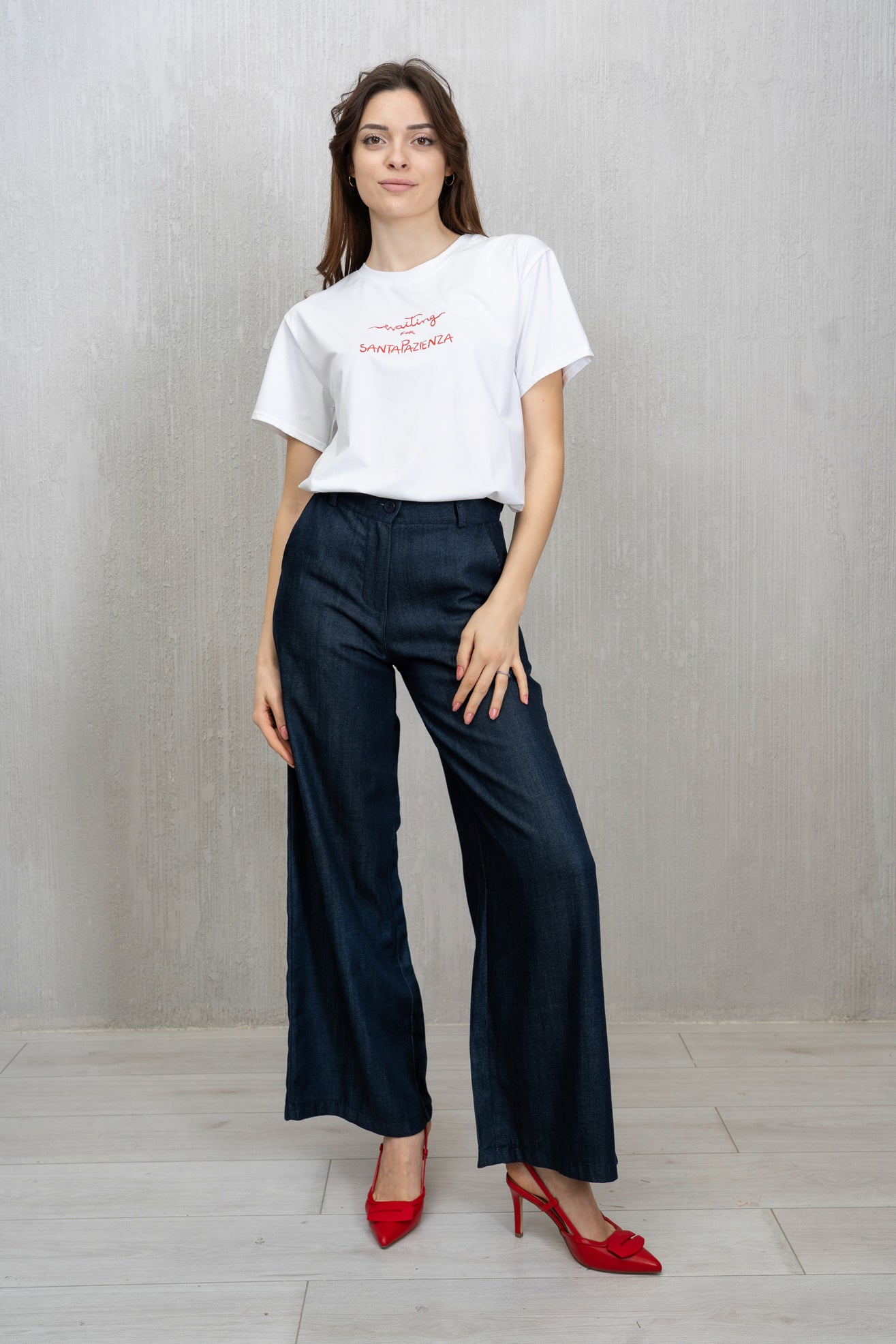 Pantalone palazzo tela Jeans scuro