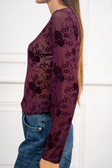Maglia Floris in microrete floccata