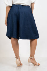 Bermuda effetto gonna in chambray leggero.