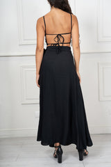 Completo Donna Top Crop e Gonna Pareo Lunga in Misto Viscosa