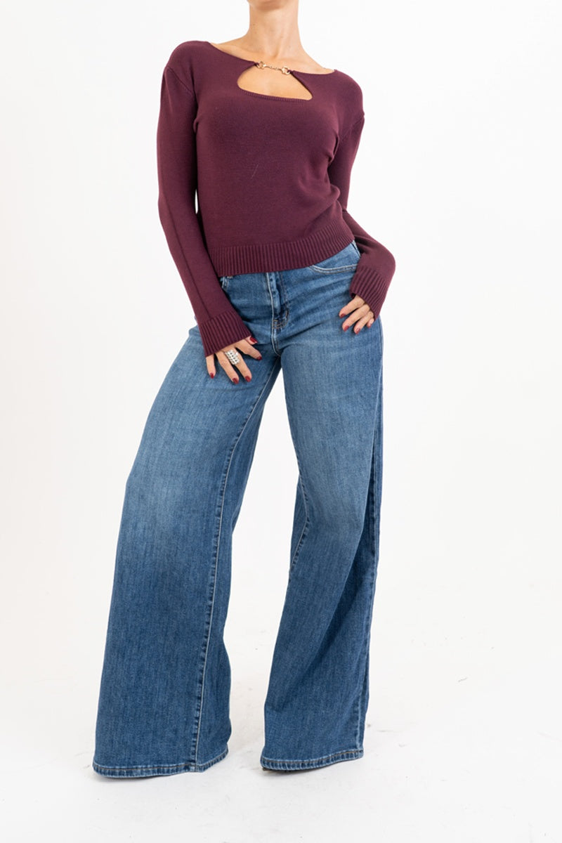 Maglia BitDetail con scollo a goccia