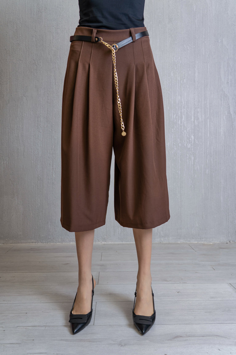 Pantagonna bermuda con catena - Marrone