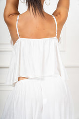 Top Fiammato con Scollo a Triangolo Made in Italy