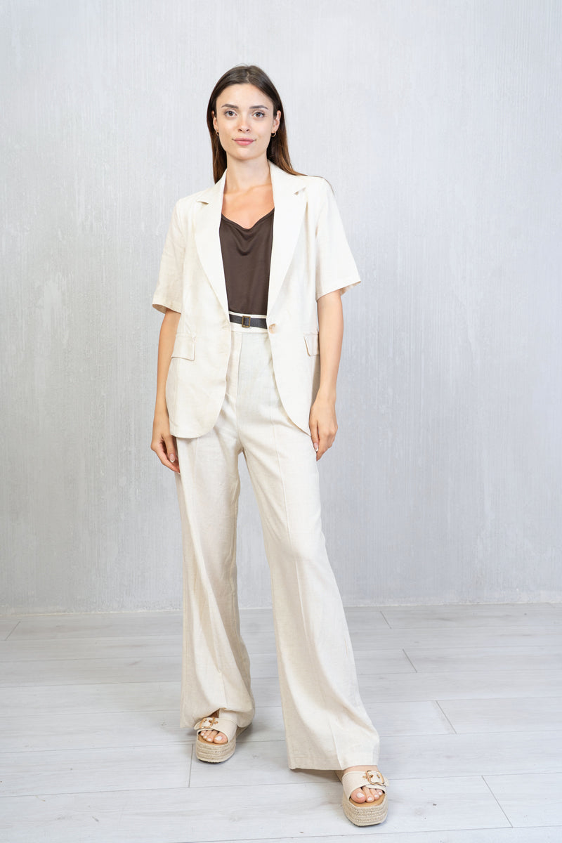 Pantalone palazzo misto lino