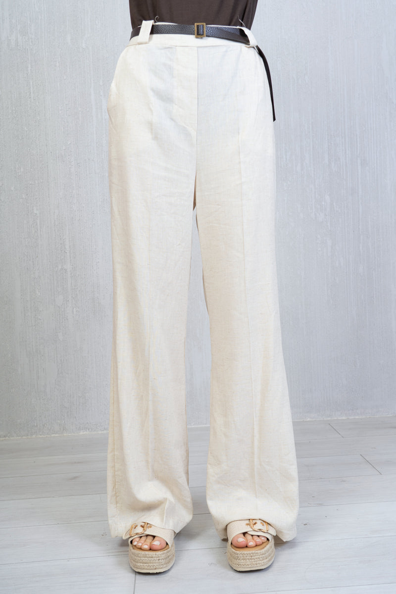 Pantalone palazzo misto lino