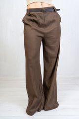 Pantalone palazzo misto lino