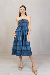 Abito chambray effetto slavato 2 in 1
