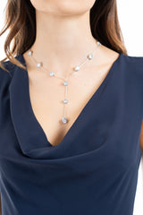 Collana sottile con punti luce in strass