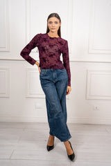 Maglia Floris in microrete floccata