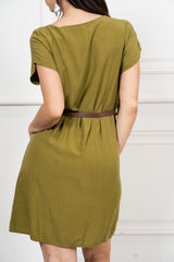 Abito midi over in Tencel con cintura regolabile