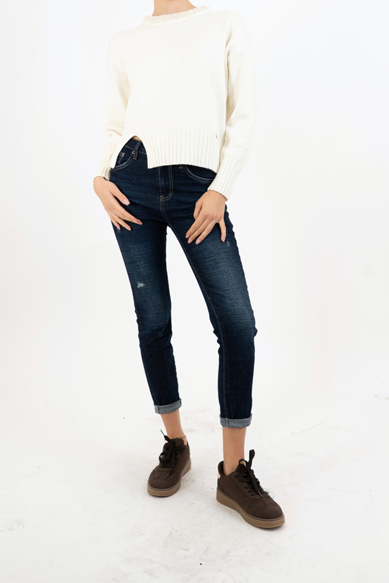 Maglione Pearl Dream con dettagli gioiello