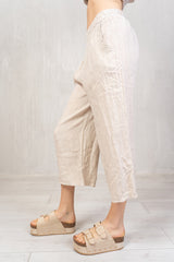 Pantagonna in 100% lino con elastico in vita