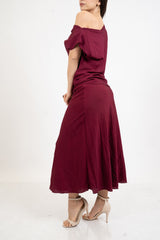 Completo donna maglia con scollo morbido e gonna svasata in viscosa