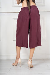 Pantalone Midi in Misto Viscosa con Fusciacca Charm