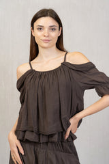 Maglia spalla scoperta in cotone