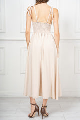 Abito lungo bustier in tela leggera con spalline regolabili Amalfi