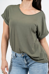 Maglia ampia in viscosa elasticizzata con scollo a V e incrocio sul retro.