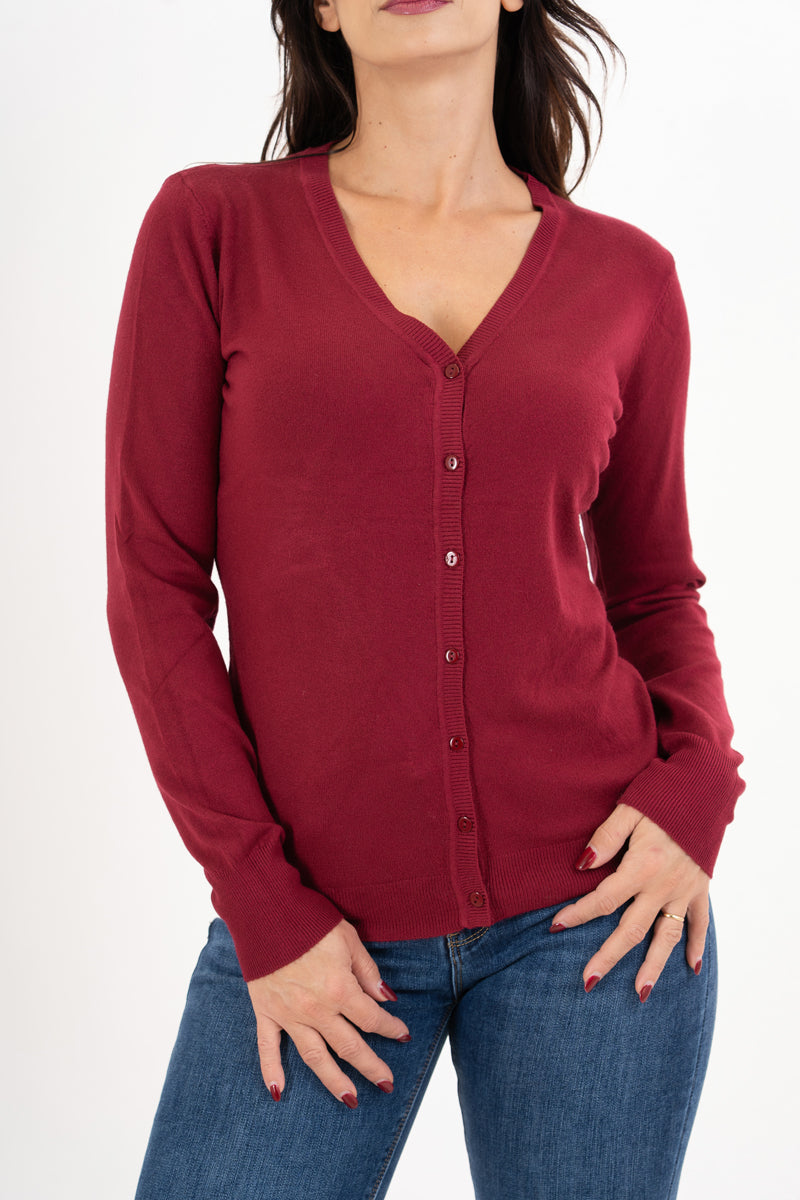 Cardigan in maglia fine con bottoni