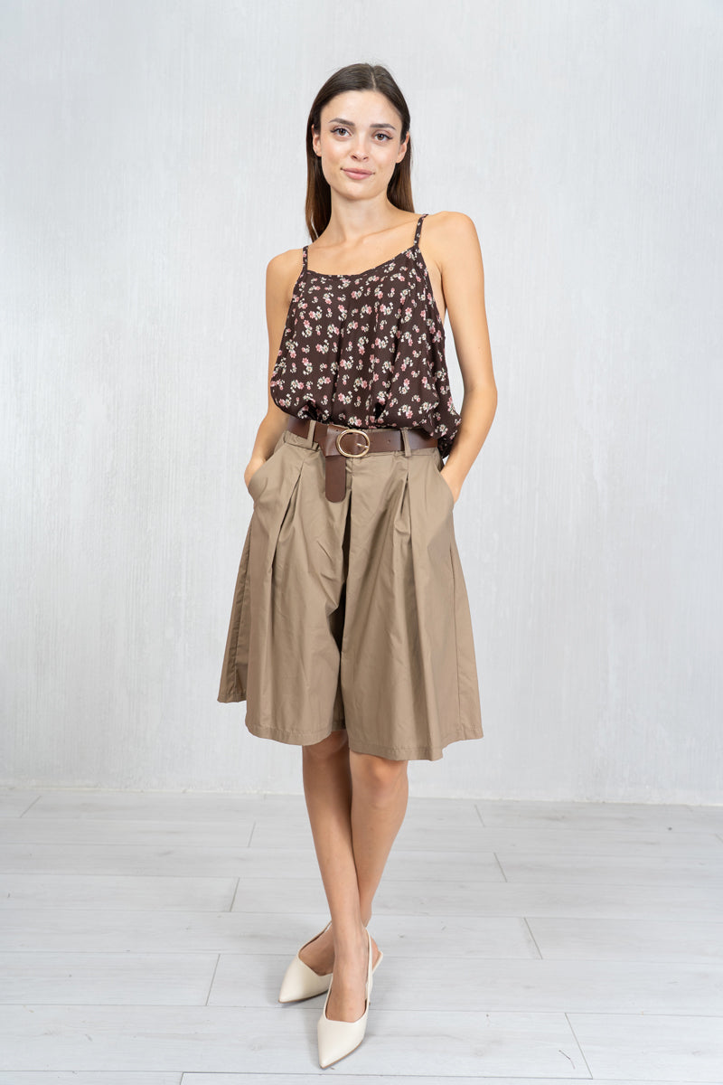 Bermuda Skirt Illusion in cotone con cintura