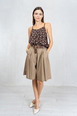 Bermuda Skirt Illusion in cotone con cintura