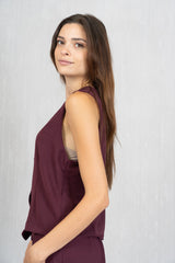 Gilet in tela leggera con bottoni