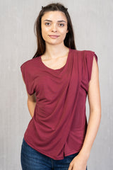 Maglia asimmetrica in misto viscosa