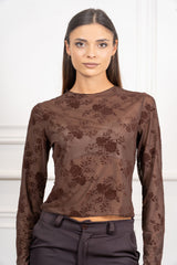 Maglia Floris in microrete floccata