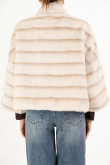 Pellicciotto Soft Stripes con zip dorata