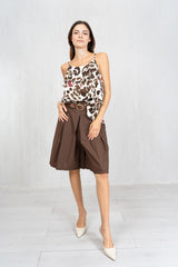 Bermuda Skirt Illusion in cotone con cintura